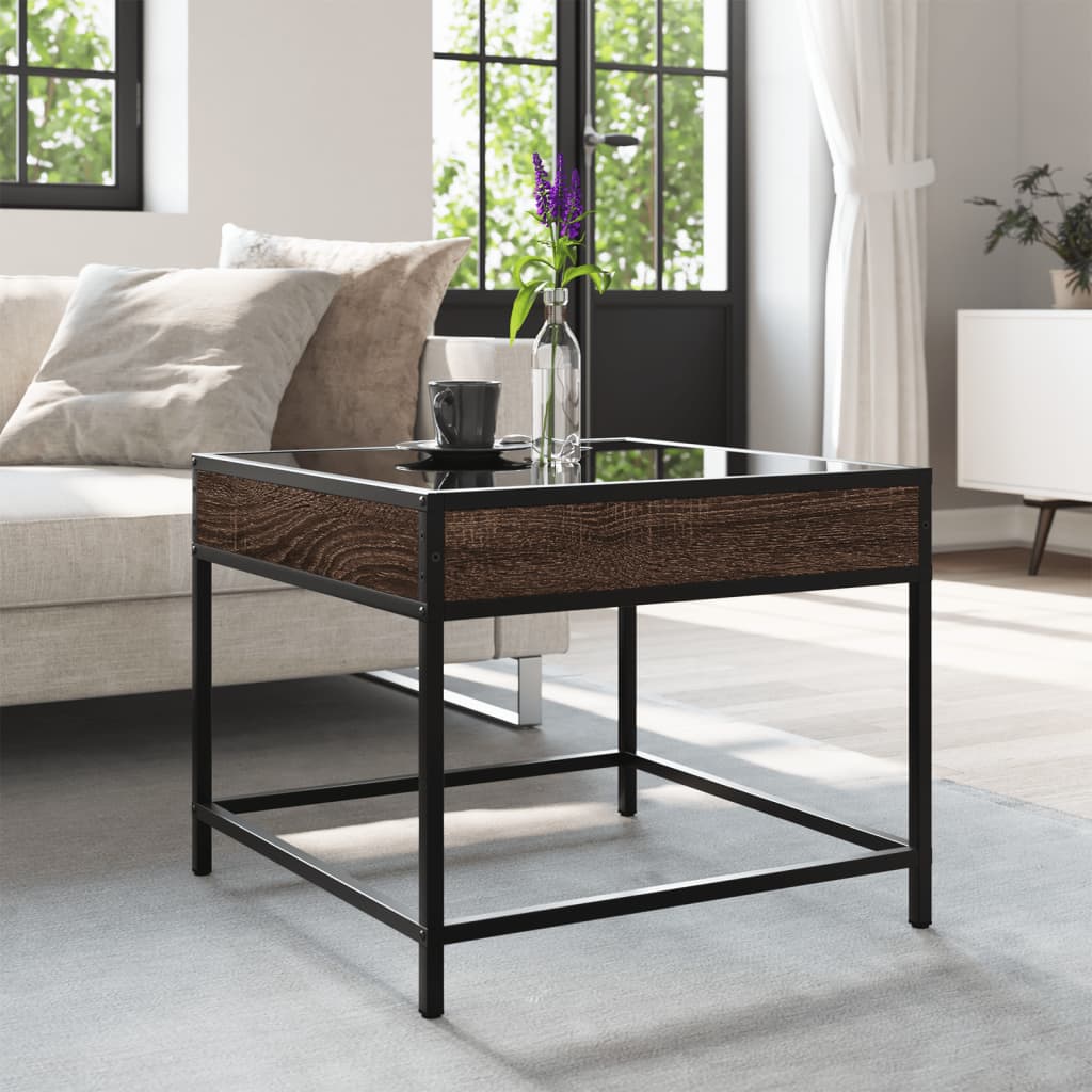 Table basse avec LED Infinity chêne marron 50x50x41 cm - Tables basses
