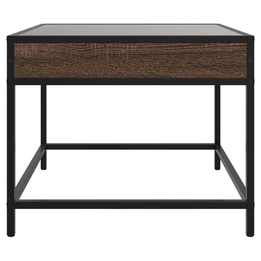 Table basse avec LED Infinity chêne marron 50x50x41 cm - Tables basses