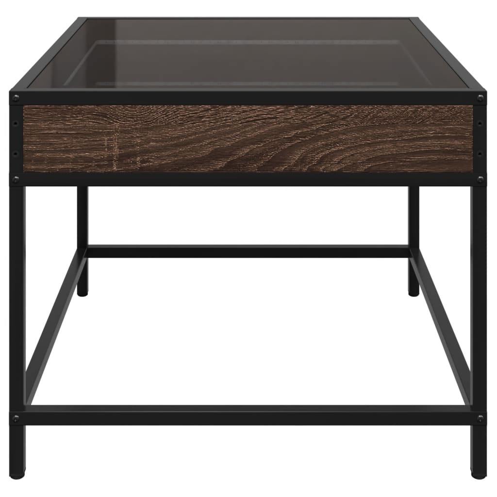 Table basse avec LED Infinity chêne marron 50x50x41 cm - Tables basses