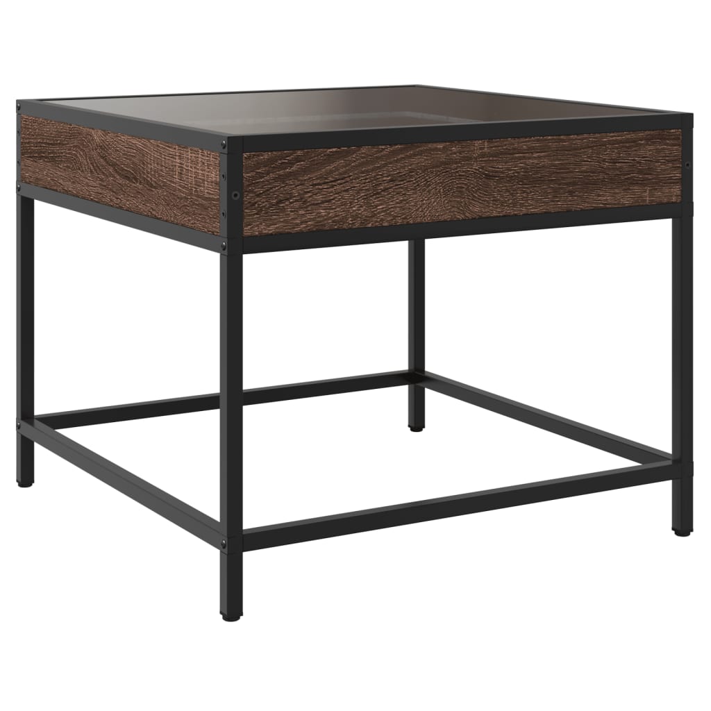 Table basse avec LED Infinity chêne marron 50x50x41 cm - Tables basses