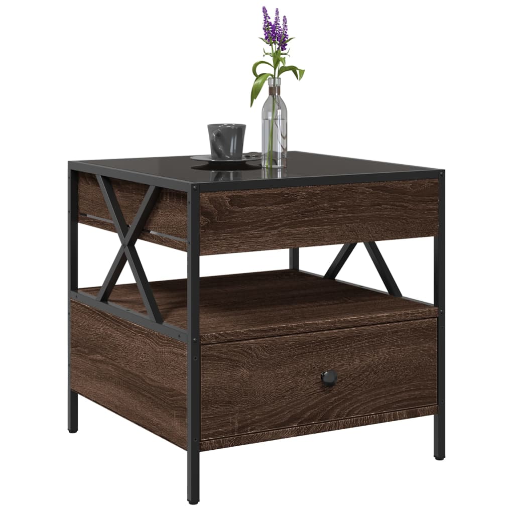 Table basse avec LED Infinity chêne marron 50x50x51 cm - Tables basses