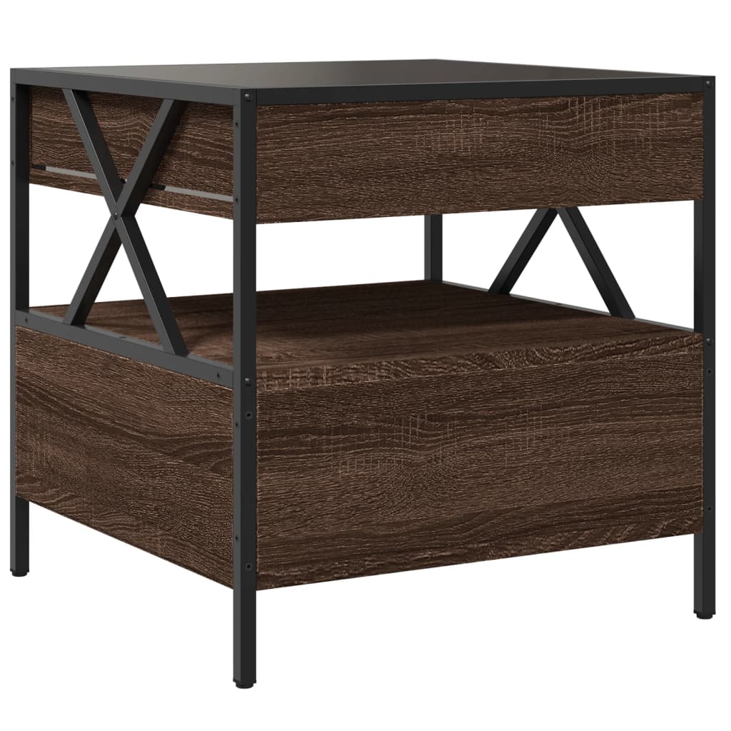 Table basse avec LED Infinity chêne marron 50x50x51 cm - Tables basses