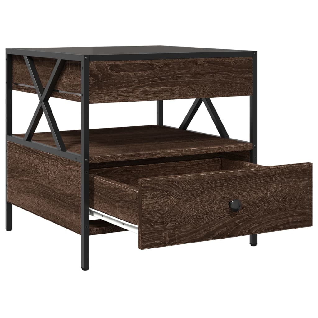 Table basse avec LED Infinity chêne marron 50x50x51 cm - Tables basses