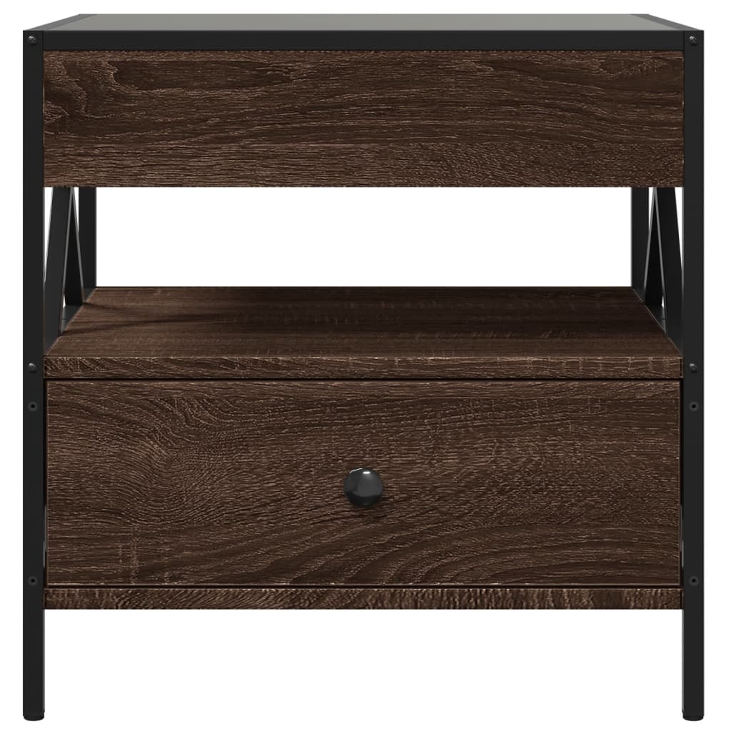 Table basse avec LED Infinity chêne marron 50x50x51 cm - Tables basses