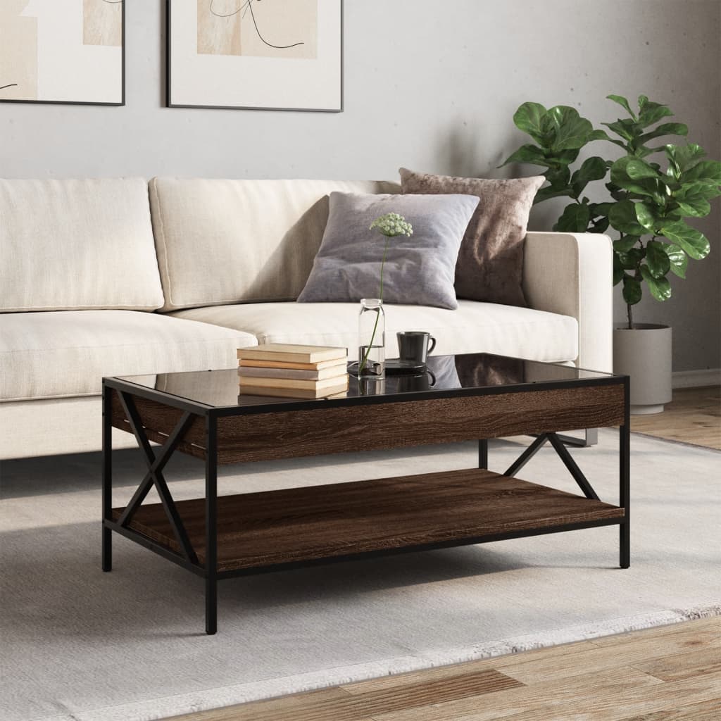 Table basse avec LED Infinity chêne marron 90x50x38 cm - Tables basses