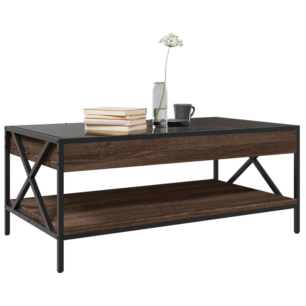 Table basse avec LED Infinity chêne marron 90x50x38 cm - Tables basses
