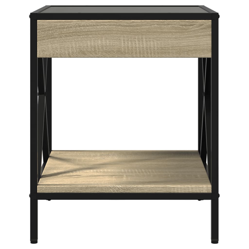 Table basse avec LED Infinity chêne sonoma 40x40x49 cm - Tables basses