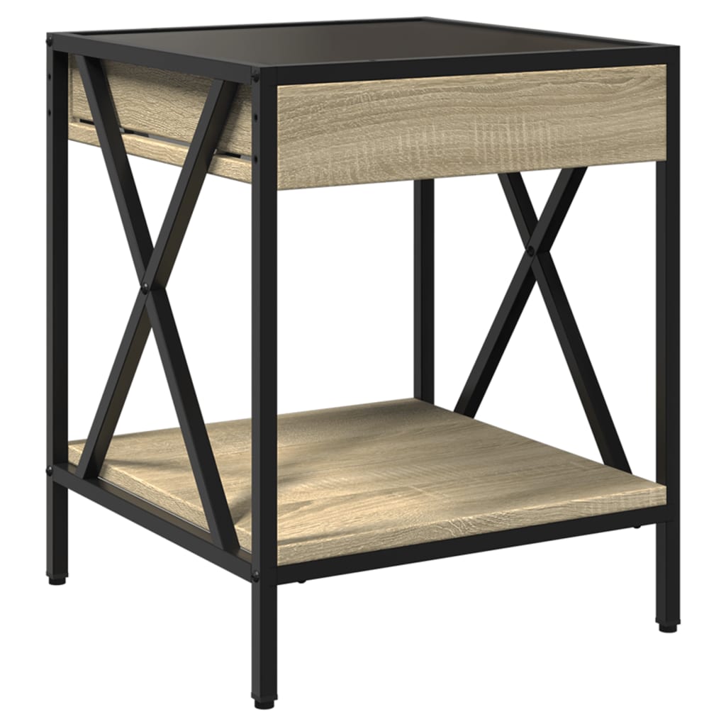 Table basse avec LED Infinity chêne sonoma 40x40x49 cm - Tables basses