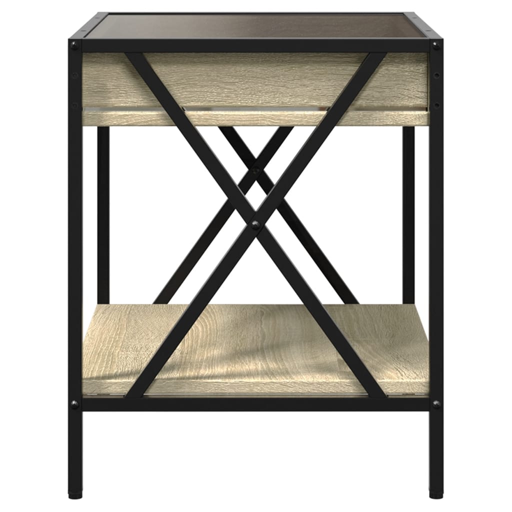 Table basse avec LED Infinity chêne sonoma 40x40x49 cm - Tables basses