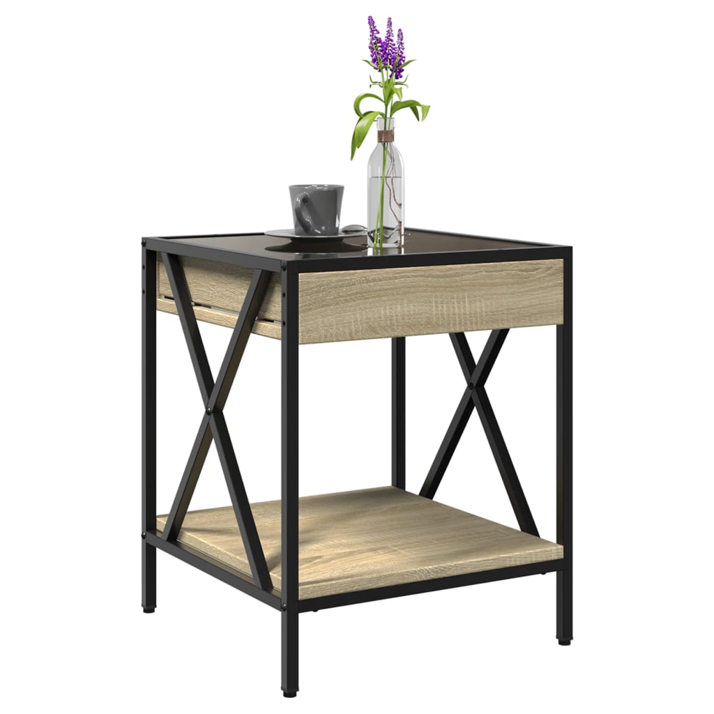 Table basse avec LED Infinity chêne sonoma 40x40x49 cm - Tables basses