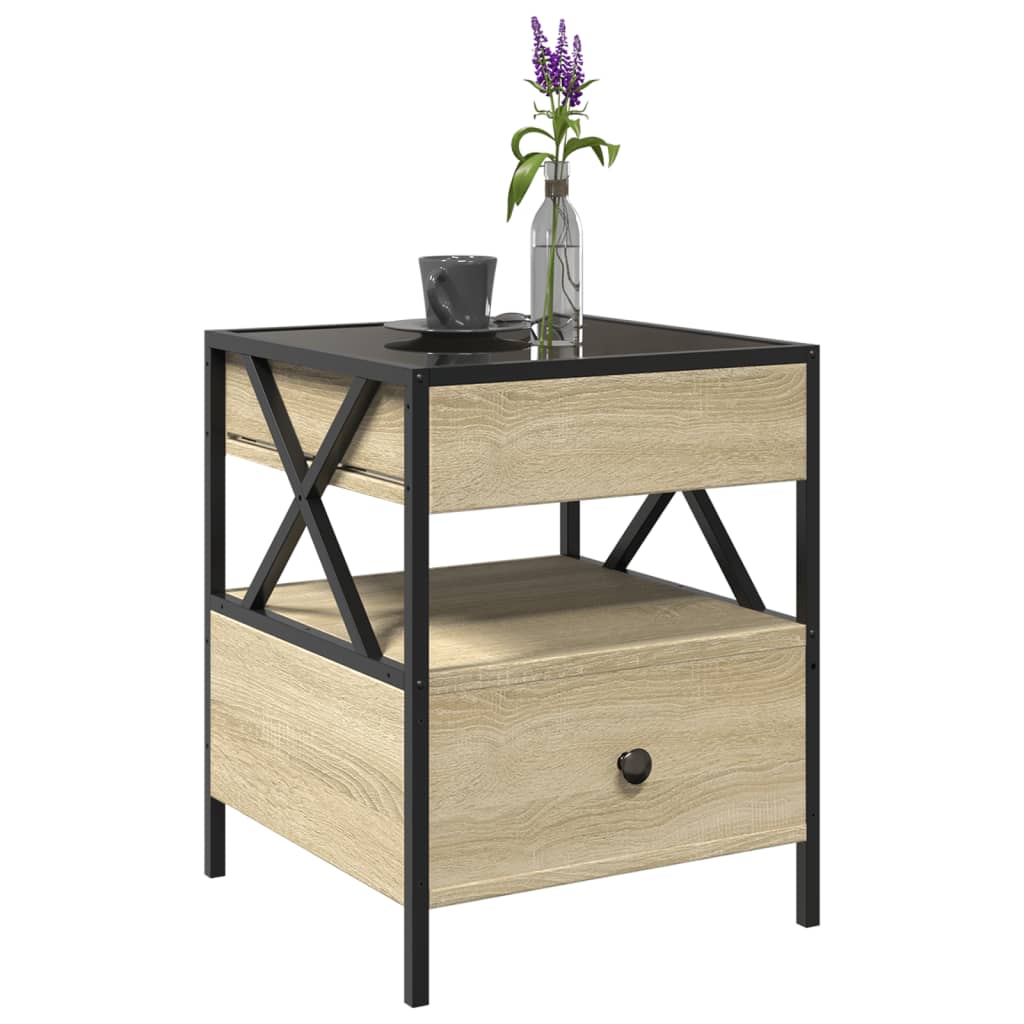 Table basse avec LED Infinity chêne sonoma 40x40x51 cm - Tables basses