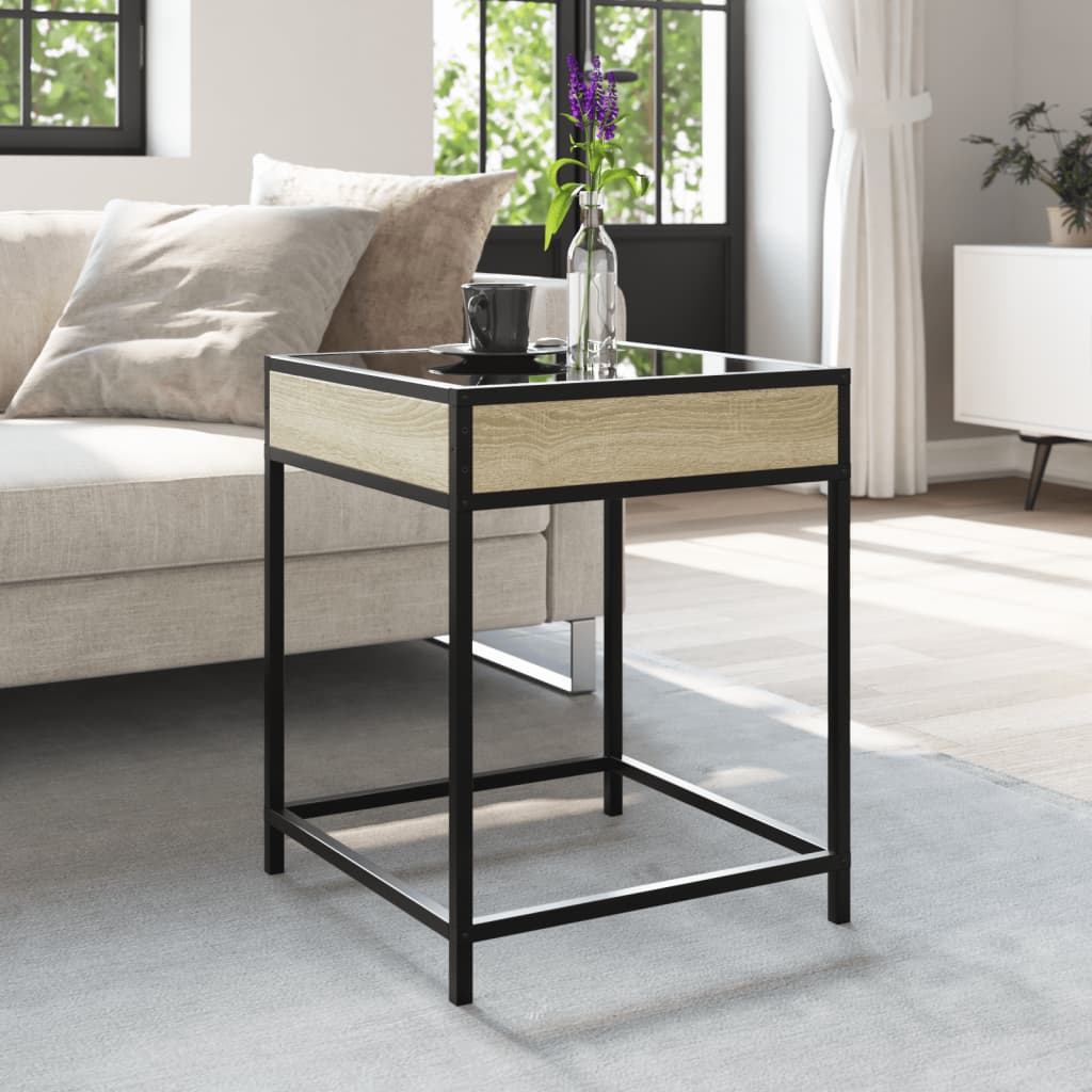 Table basse avec LED Infinity chêne sonoma 40x40x51 cm - Tables basses