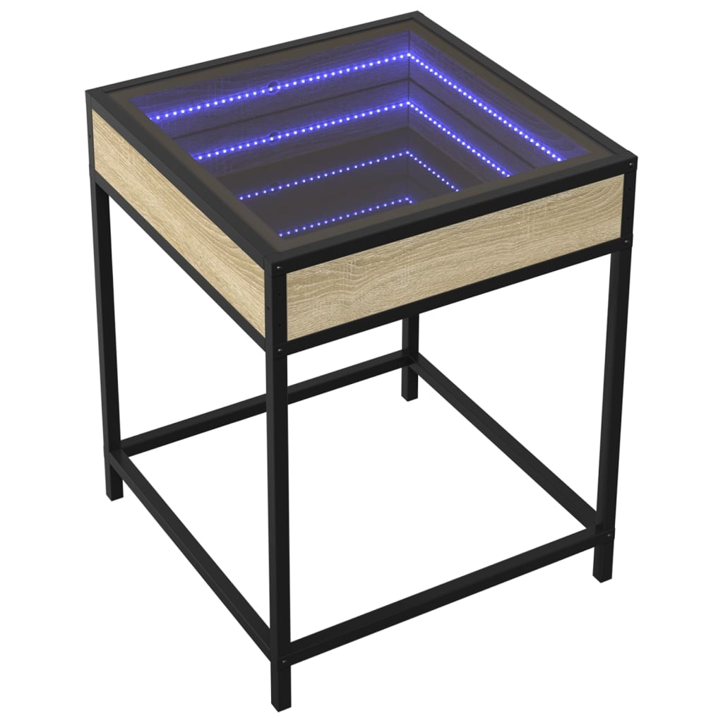 Table basse avec LED Infinity chêne sonoma 40x40x51 cm - Tables basses