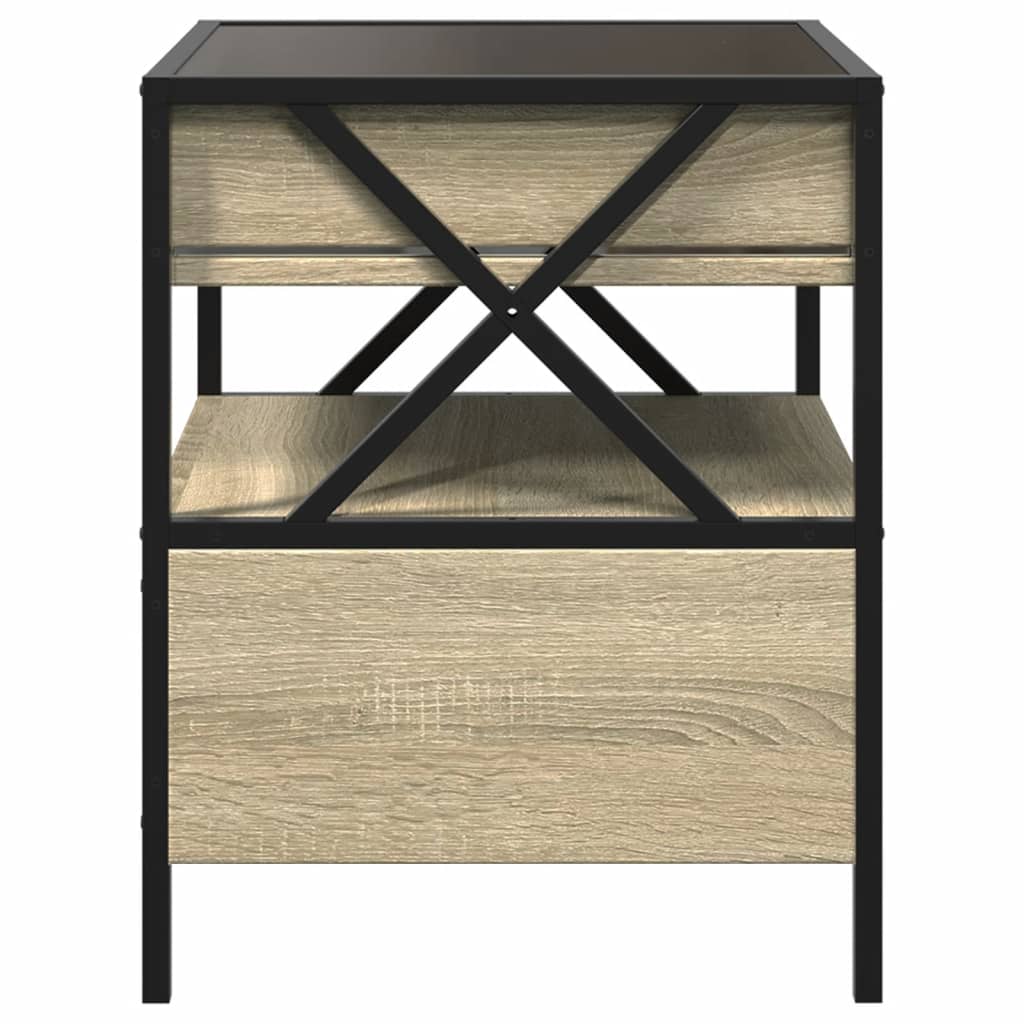 Table basse avec LED Infinity chêne sonoma 40x40x51 cm - Tables basses