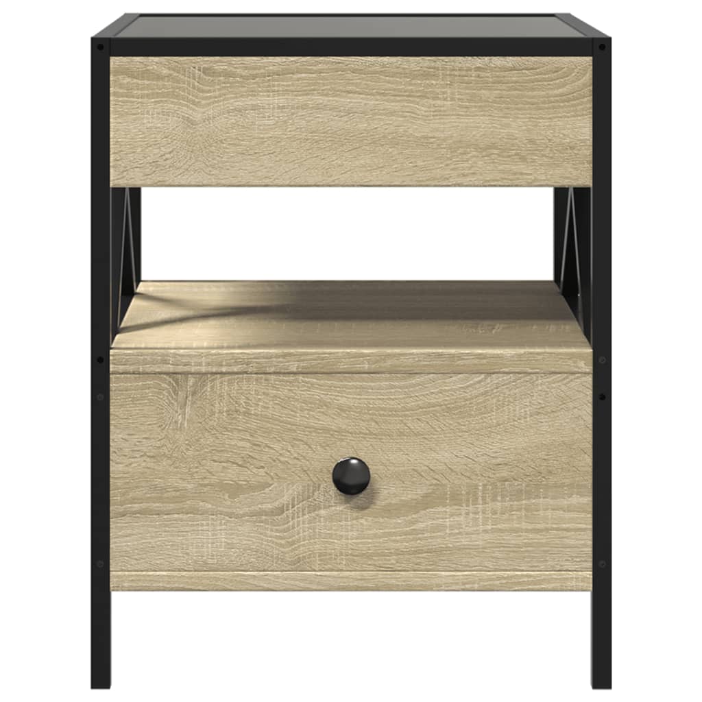 Table basse avec LED Infinity chêne sonoma 40x40x51 cm - Tables basses