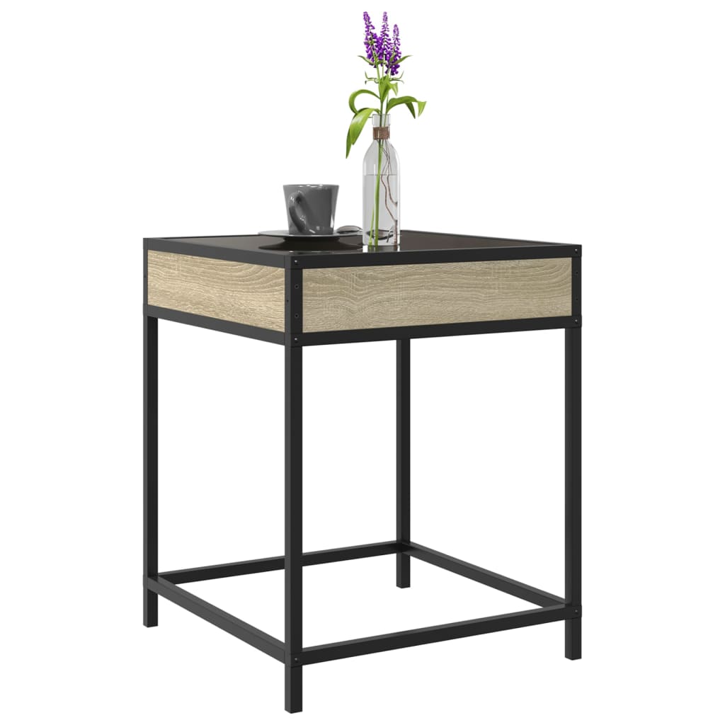 Table basse avec LED Infinity chêne sonoma 40x40x51 cm - Tables basses
