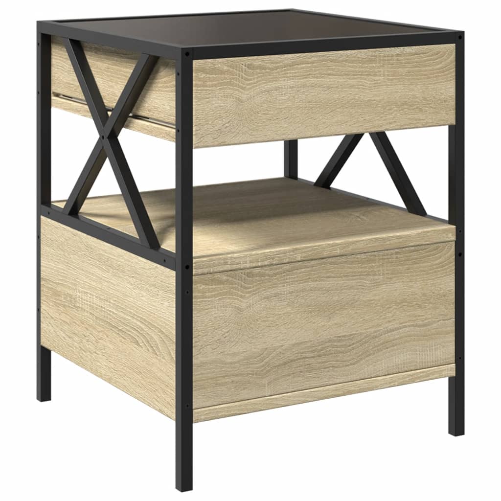 Table basse avec LED Infinity chêne sonoma 40x40x51 cm - Tables basses
