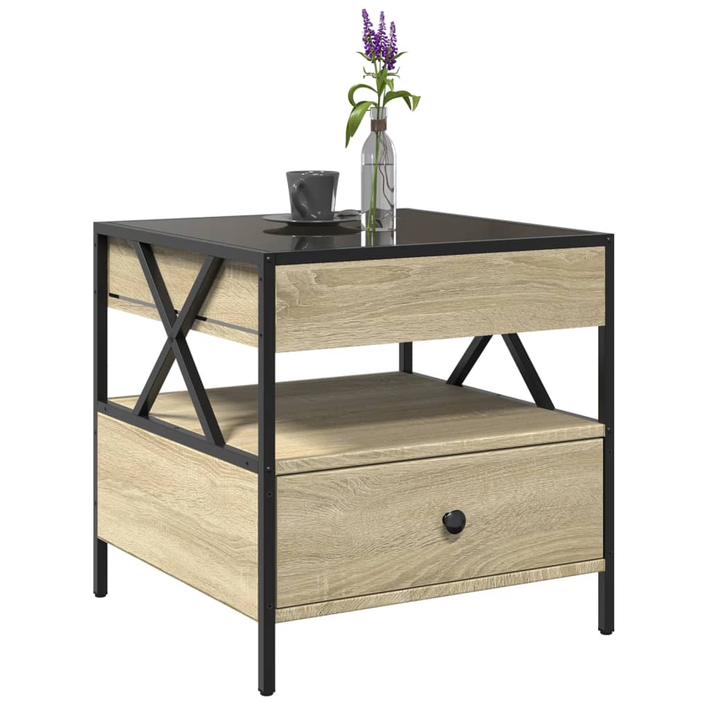 Table basse avec LED Infinity chêne sonoma 50x50x51 cm - Tables basses
