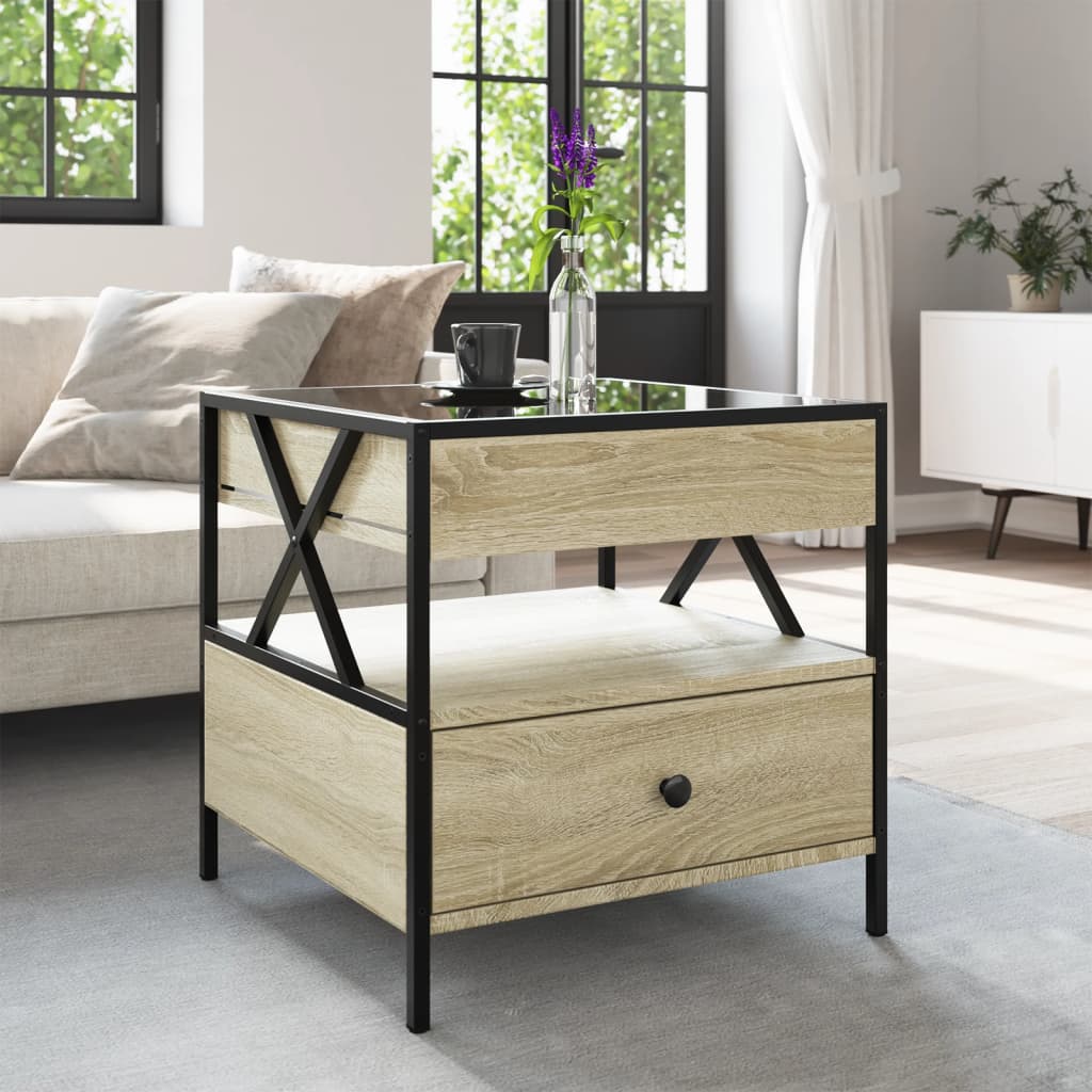 Table basse avec LED Infinity chêne sonoma 50x50x51 cm - Tables basses