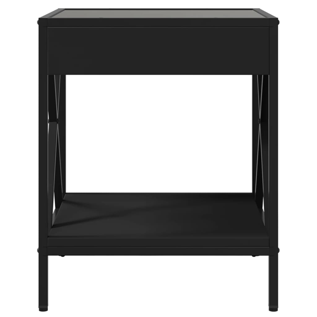 Table basse avec LED Infinity noir 40x40x49 cm - Tables basses