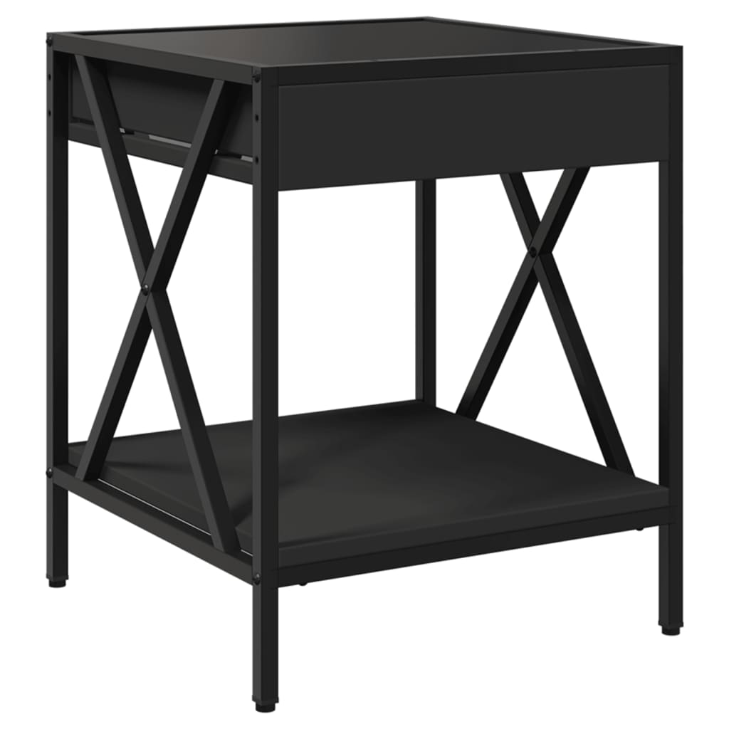 Table basse avec LED Infinity noir 40x40x49 cm - Tables basses