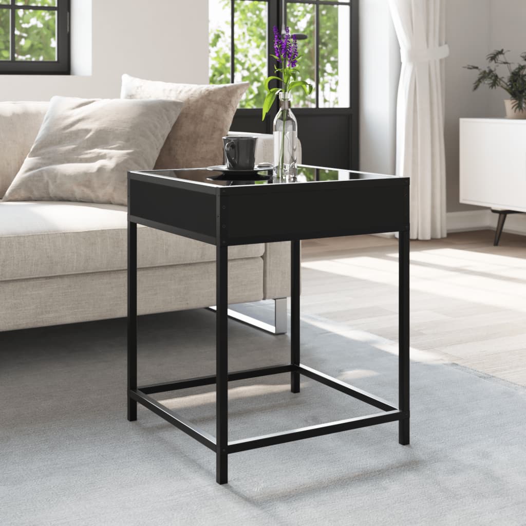 Table basse avec LED Infinity noir 40x40x51 cm - Tables basses