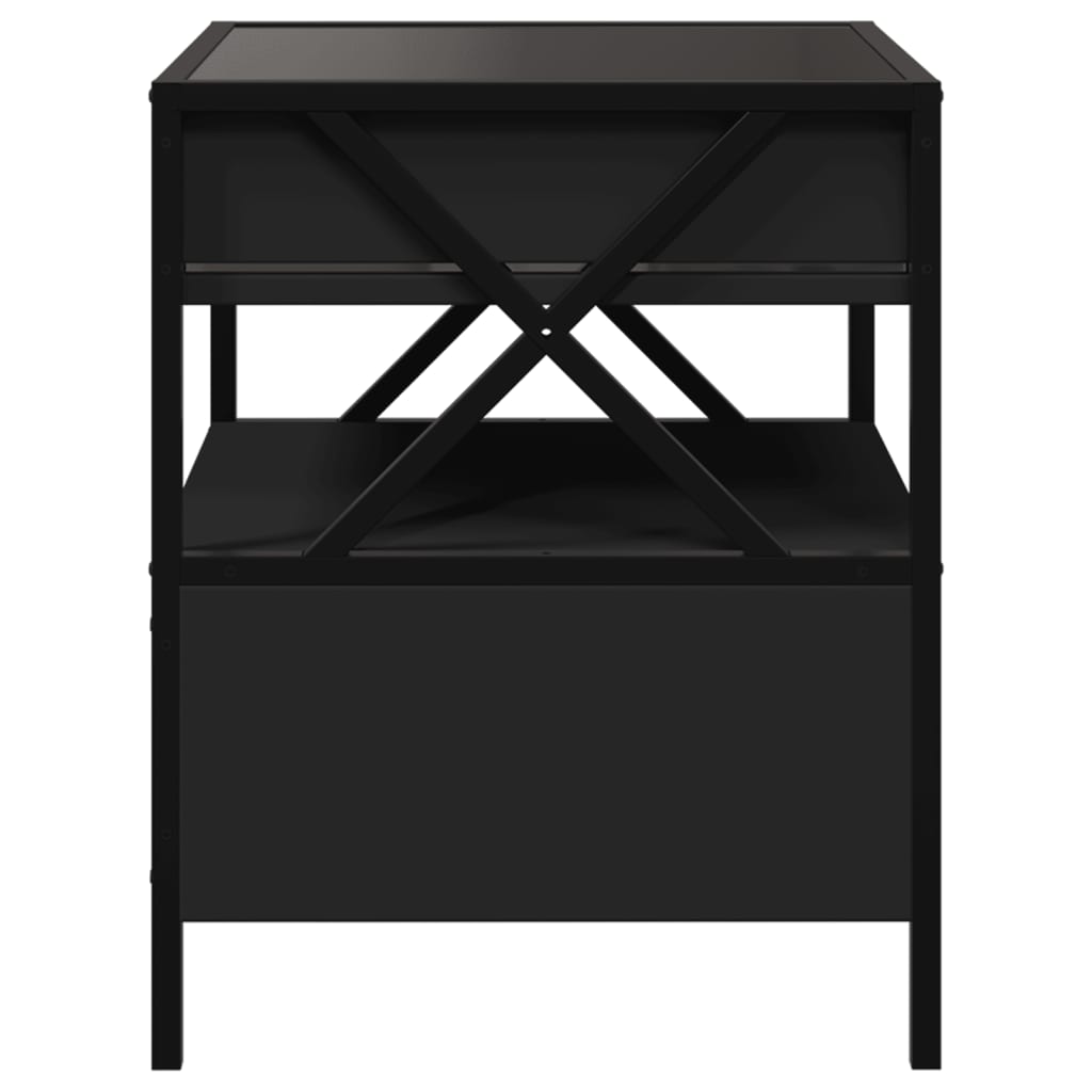 Table basse avec LED Infinity noir 40x40x51 cm - Tables basses