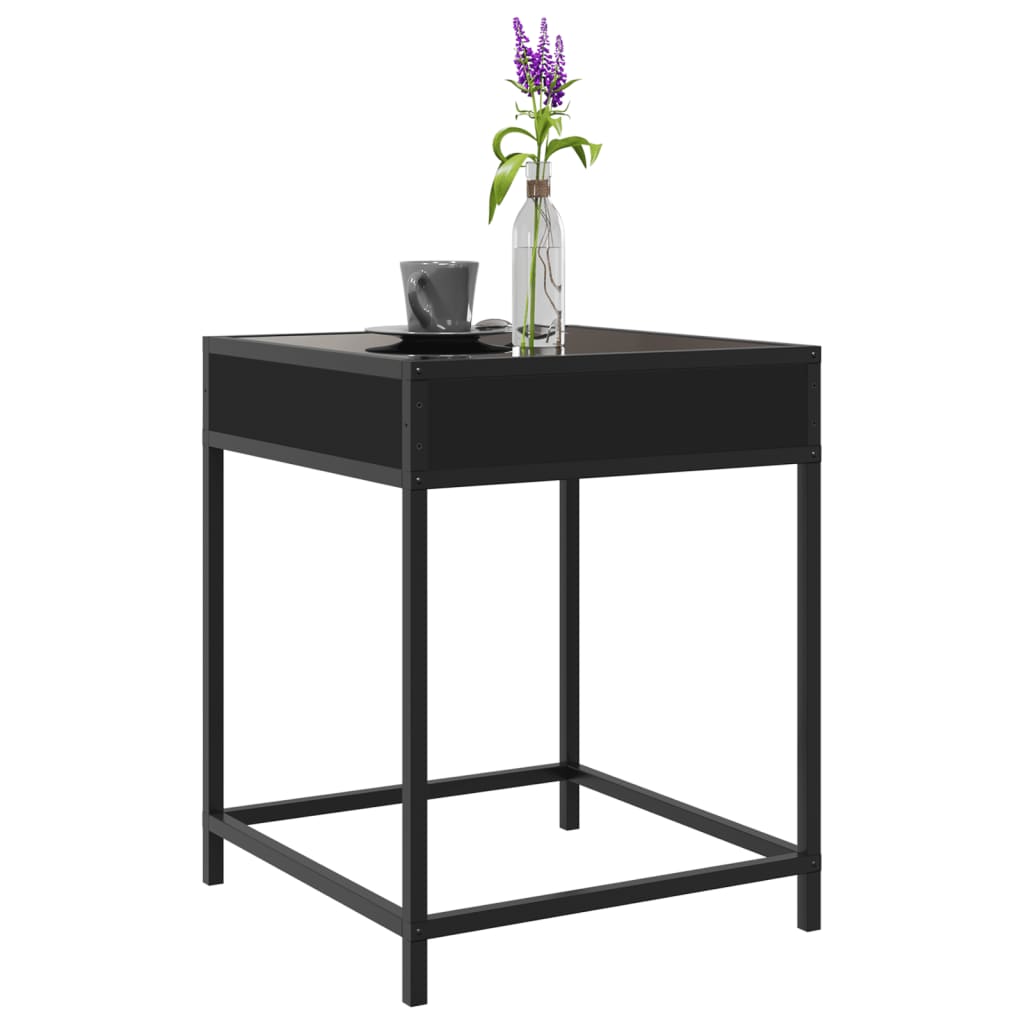 Table basse avec LED Infinity noir 40x40x51 cm - Tables basses
