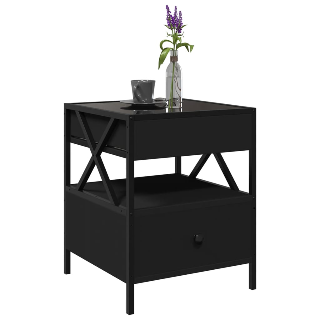 Table basse avec LED Infinity noir 40x40x51 cm - Tables basses