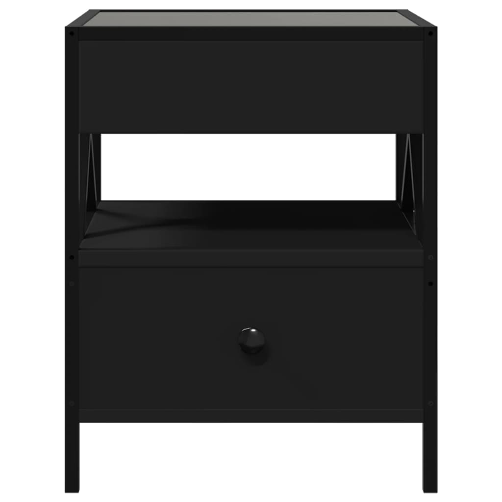 Table basse avec LED Infinity noir 40x40x51 cm - Tables basses