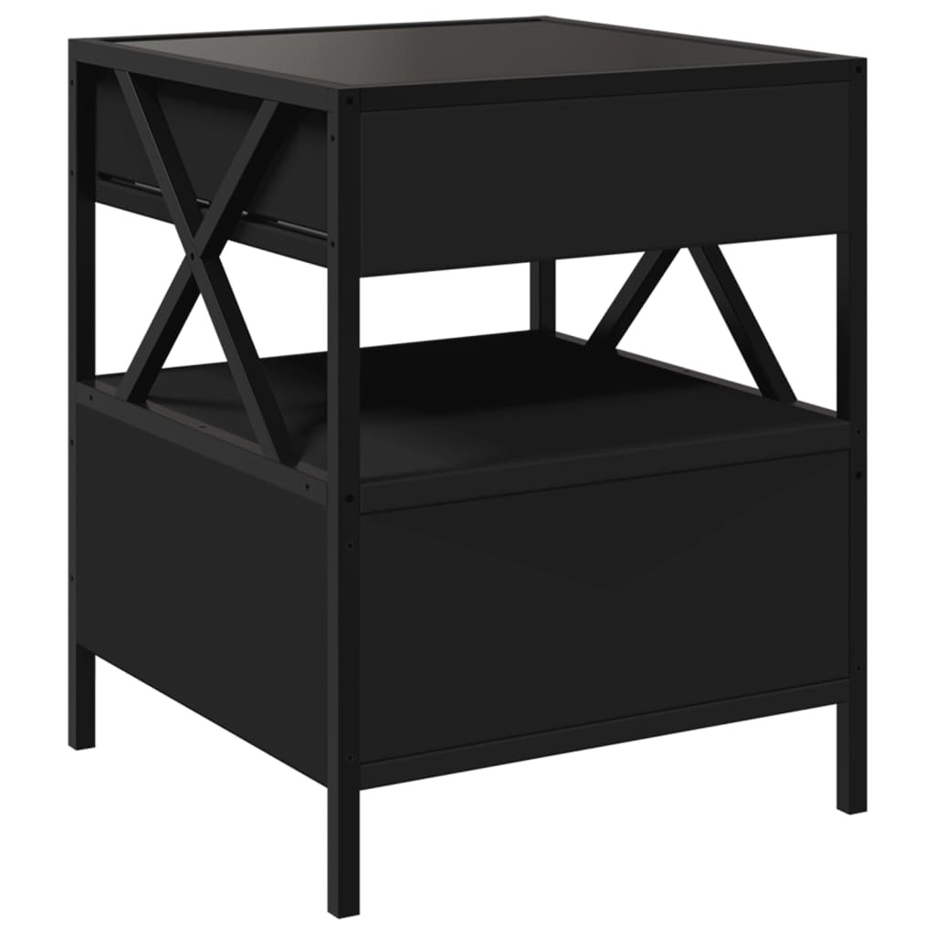 Table basse avec LED Infinity noir 40x40x51 cm - Tables basses