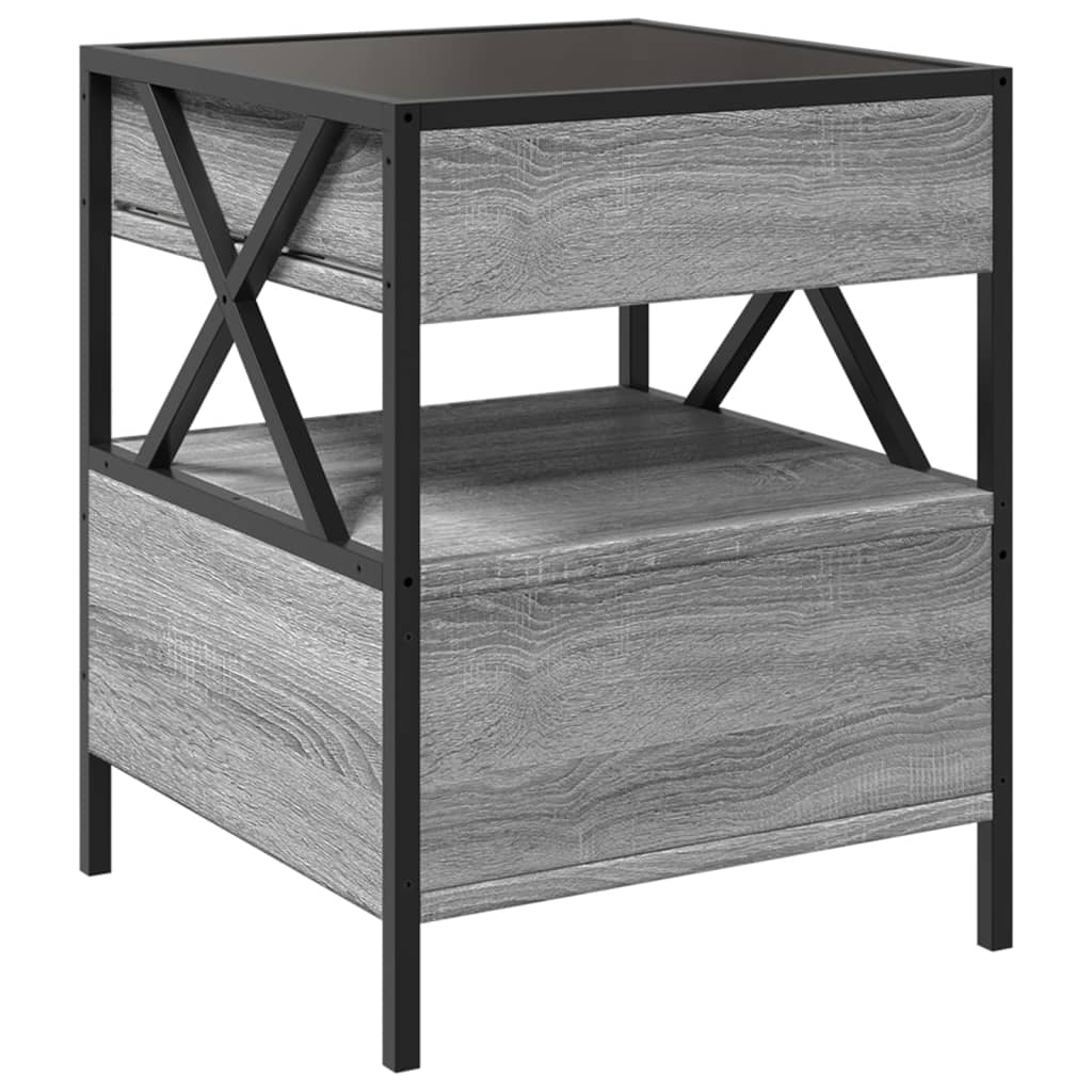 Table basse avec LED Infinity sonoma gris 40x40x51 cm - Tables basses