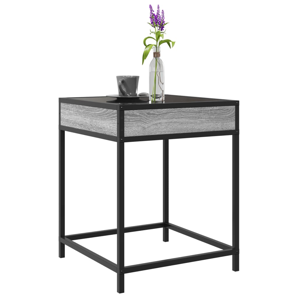 Table basse avec LED Infinity sonoma gris 40x40x51 cm - Tables basses