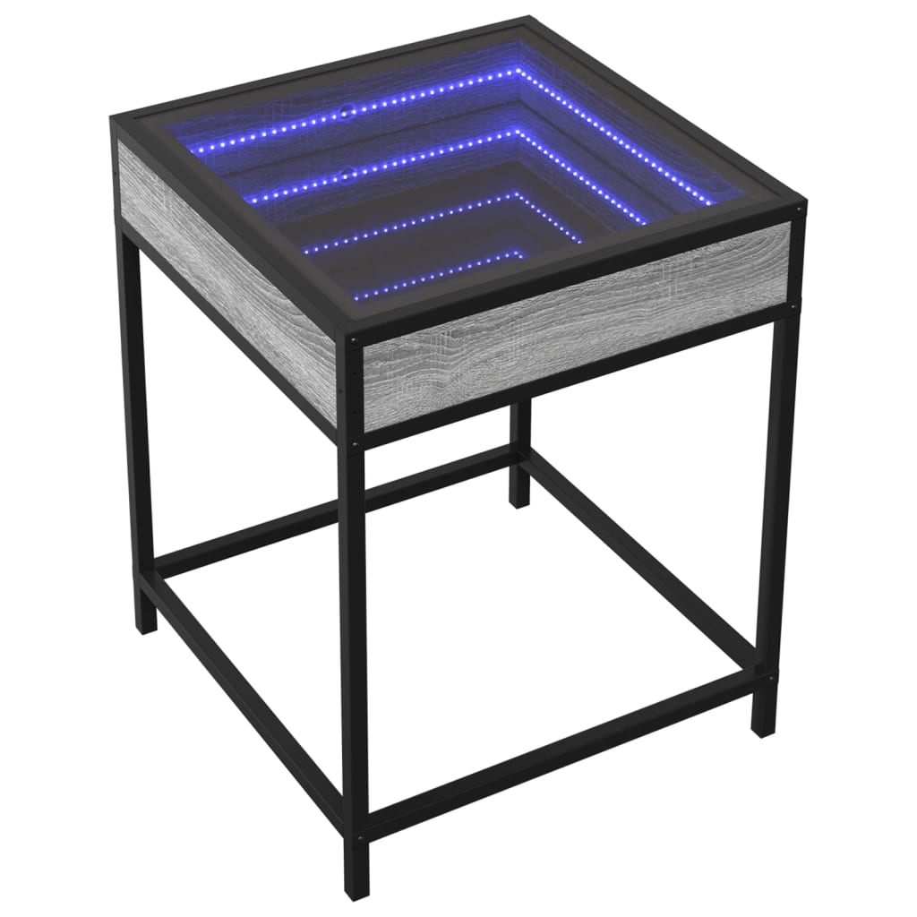 Table basse avec LED Infinity sonoma gris 40x40x51 cm - Tables basses