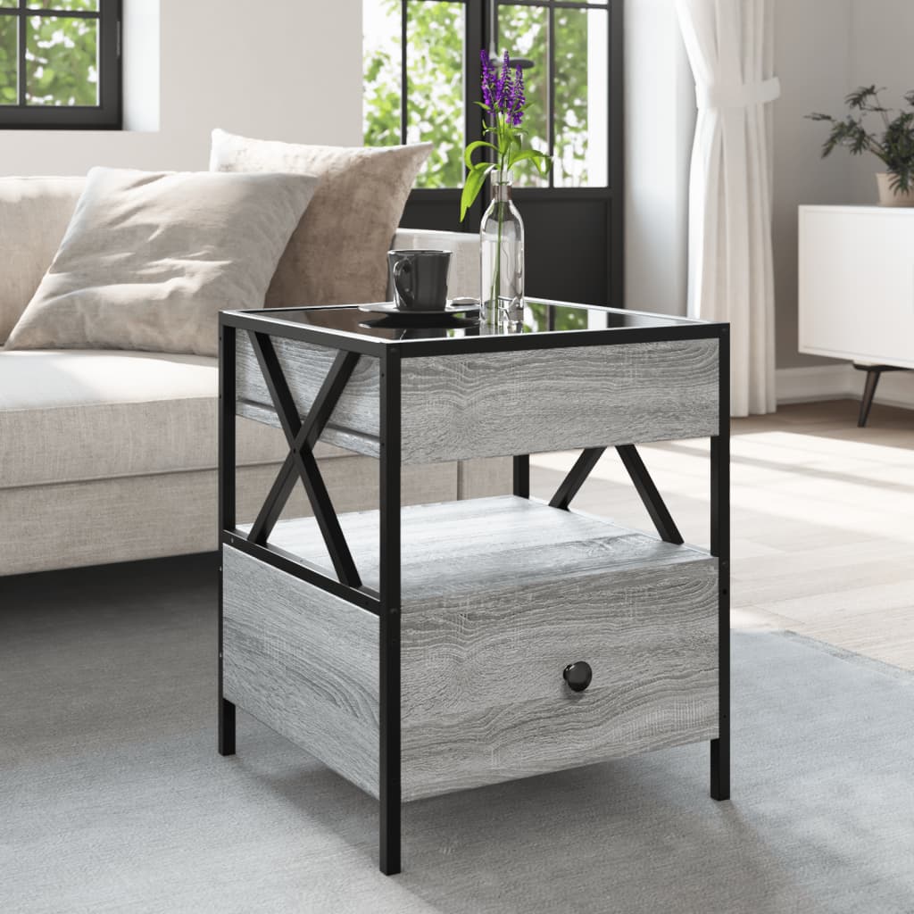 Table basse avec LED Infinity sonoma gris 40x40x51 cm - Tables basses