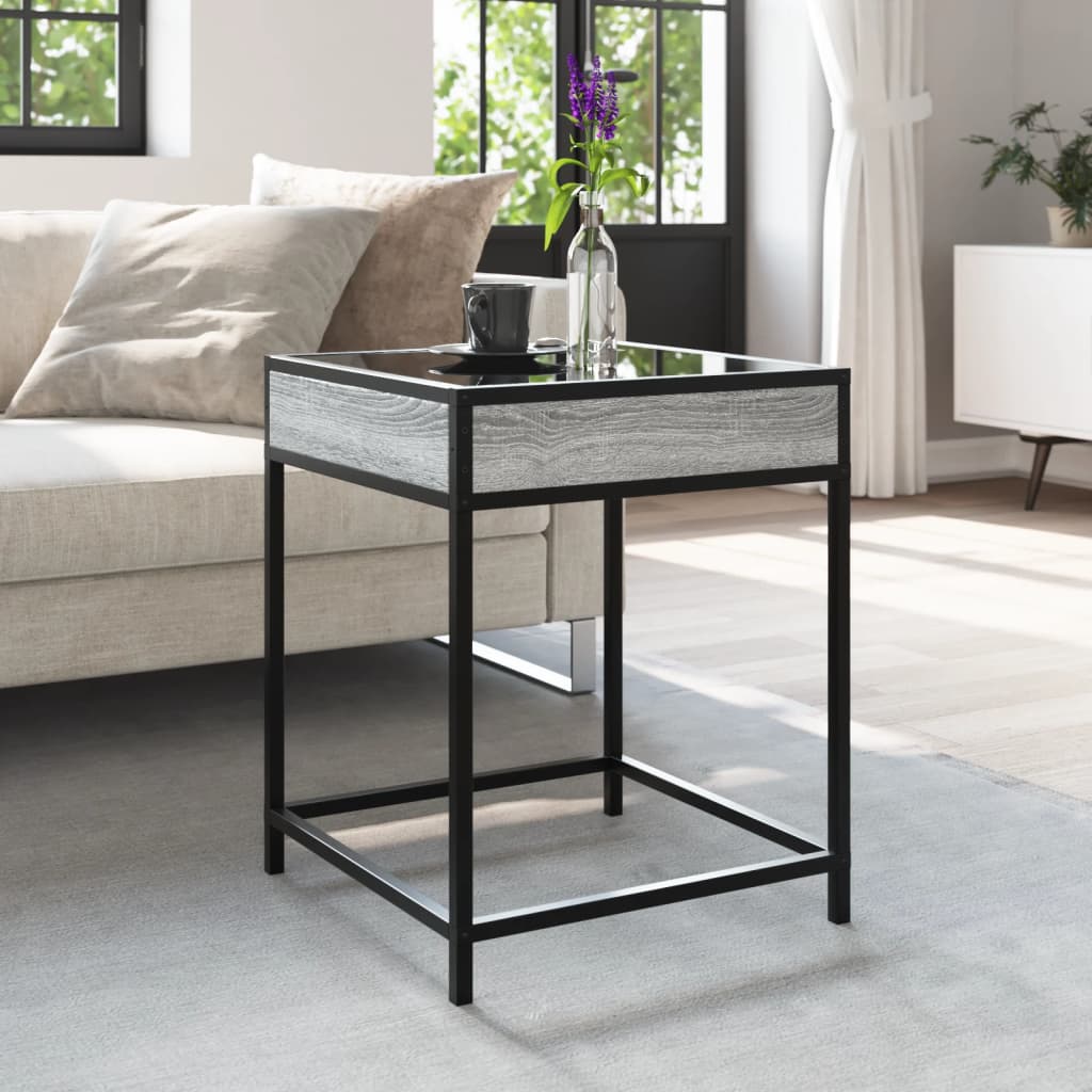 Table basse avec LED Infinity sonoma gris 40x40x51 cm - Tables basses