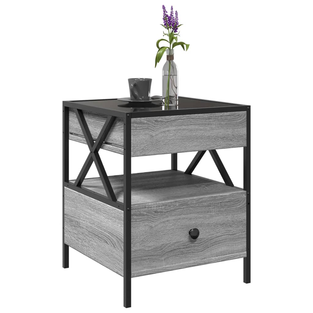 Table basse avec LED Infinity sonoma gris 40x40x51 cm - Tables basses