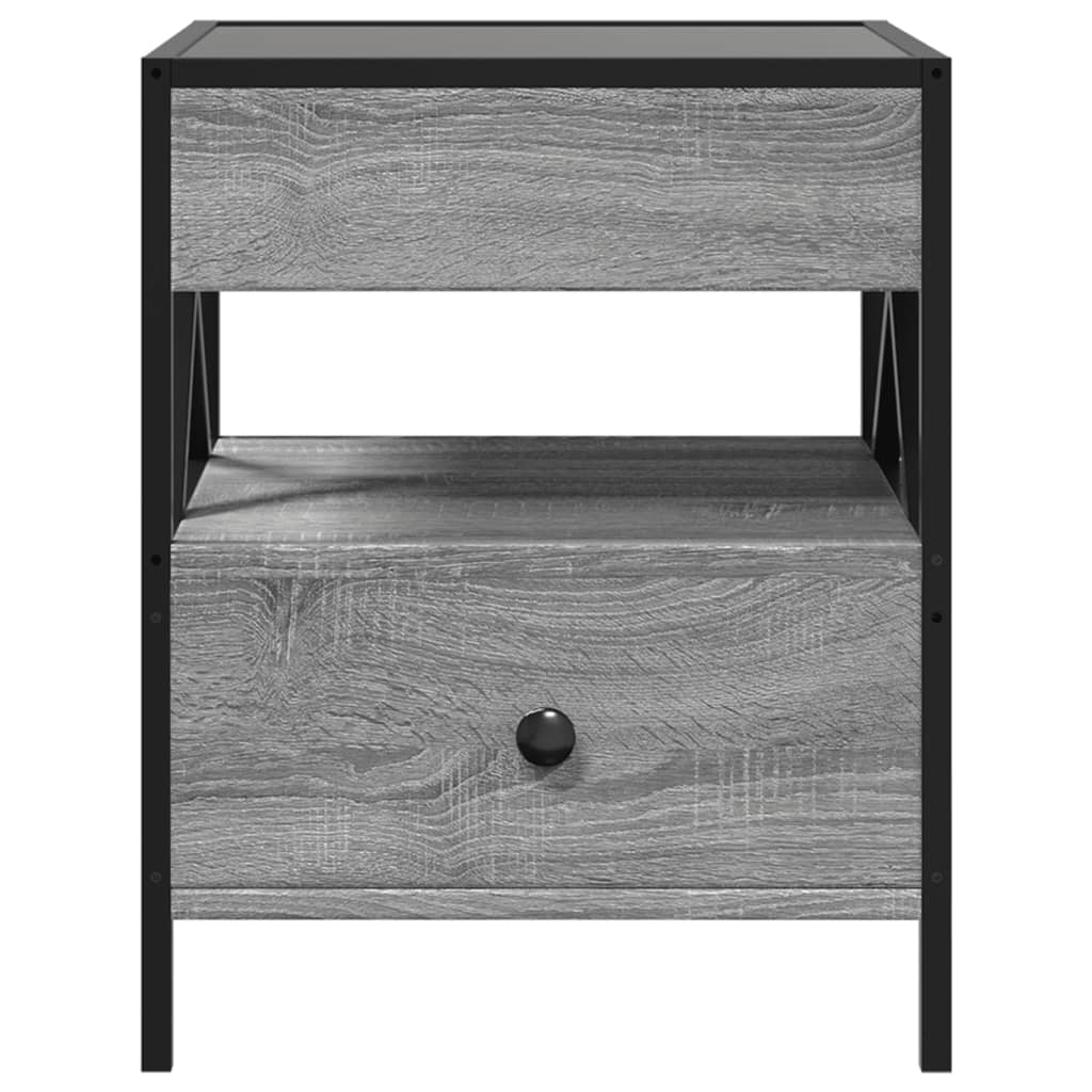 Table basse avec LED Infinity sonoma gris 40x40x51 cm - Tables basses