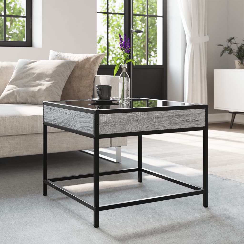 Table basse avec LED Infinity sonoma gris 50x50x41 cm - Tables basses
