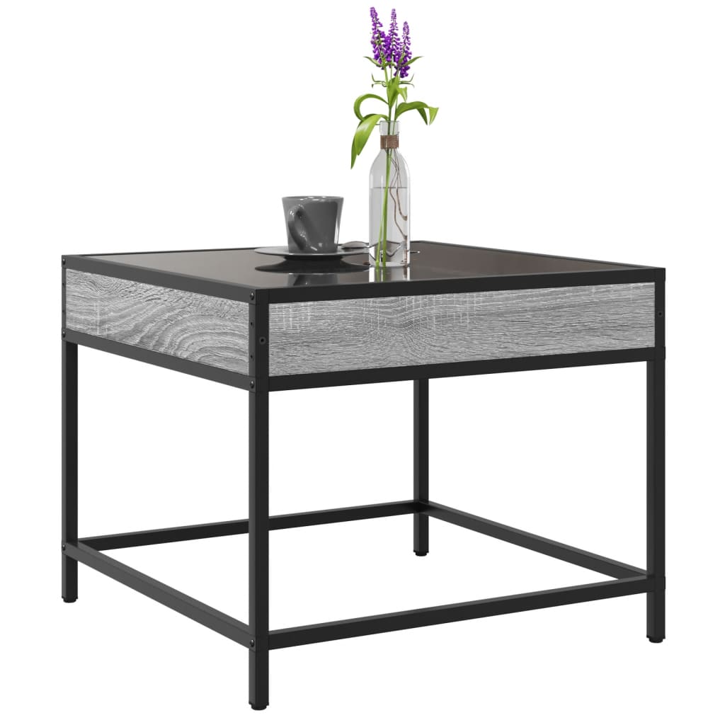 Table basse avec LED Infinity sonoma gris 50x50x41 cm - Tables basses