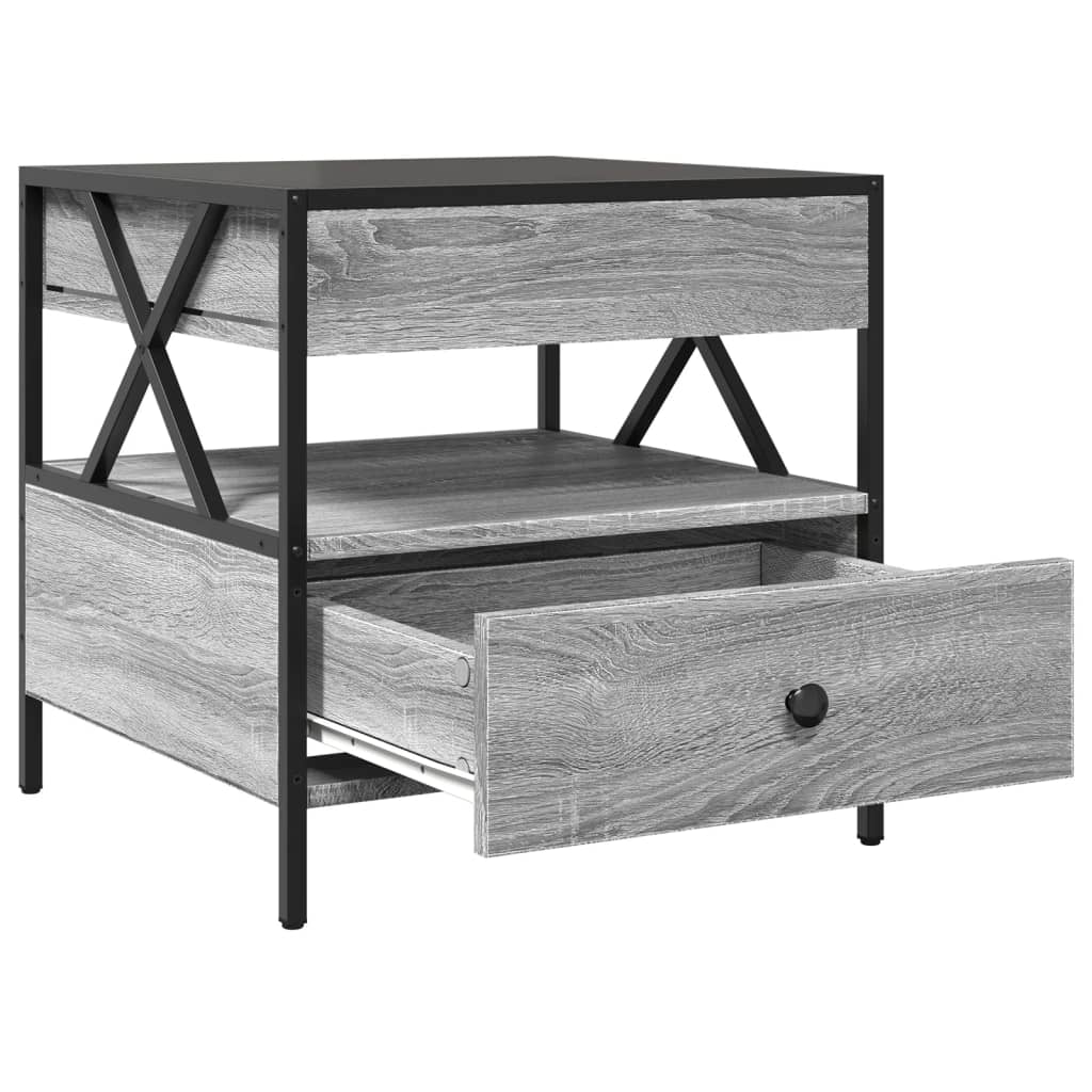 Table basse avec LED Infinity sonoma gris 50x50x51 cm - Tables basses