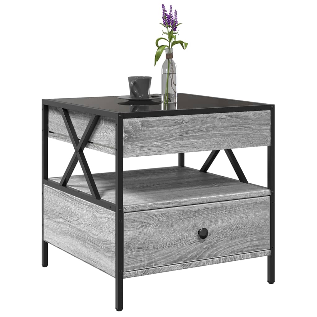 Table basse avec LED Infinity sonoma gris 50x50x51 cm - Tables basses