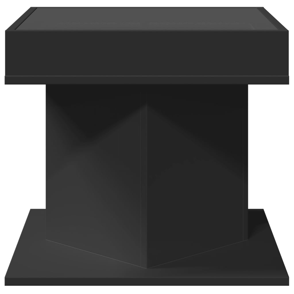 Table basse avec LED noir 50x50x45 cm bois d’ingénierie - Tables basses