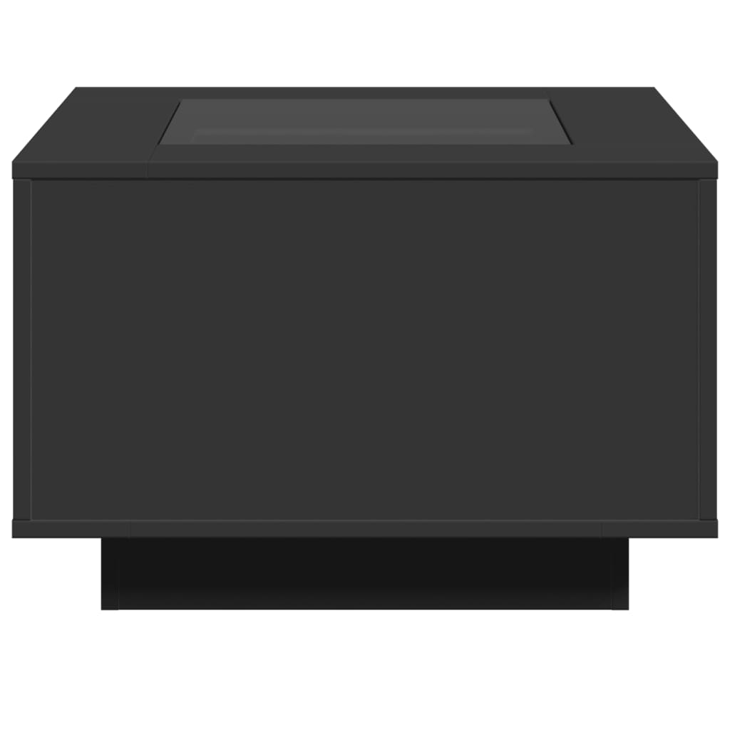 Table basse avec LED noir 60x60x40 cm bois d’ingénierie - Tables basses