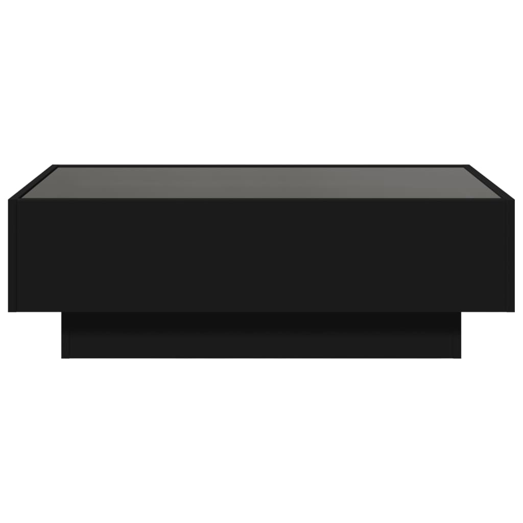 Table basse avec LED noir 90x50x30 cm bois d’ingénierie - Tables basses