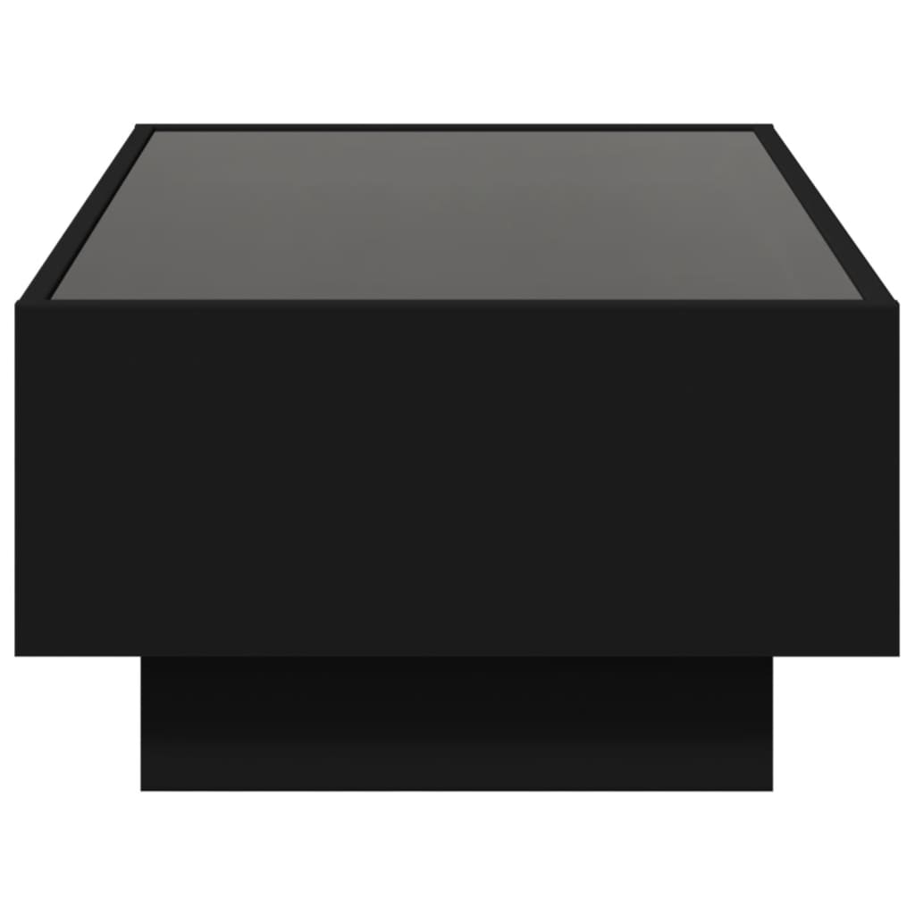 Table basse avec LED noir 90x50x30 cm bois d’ingénierie - Tables basses