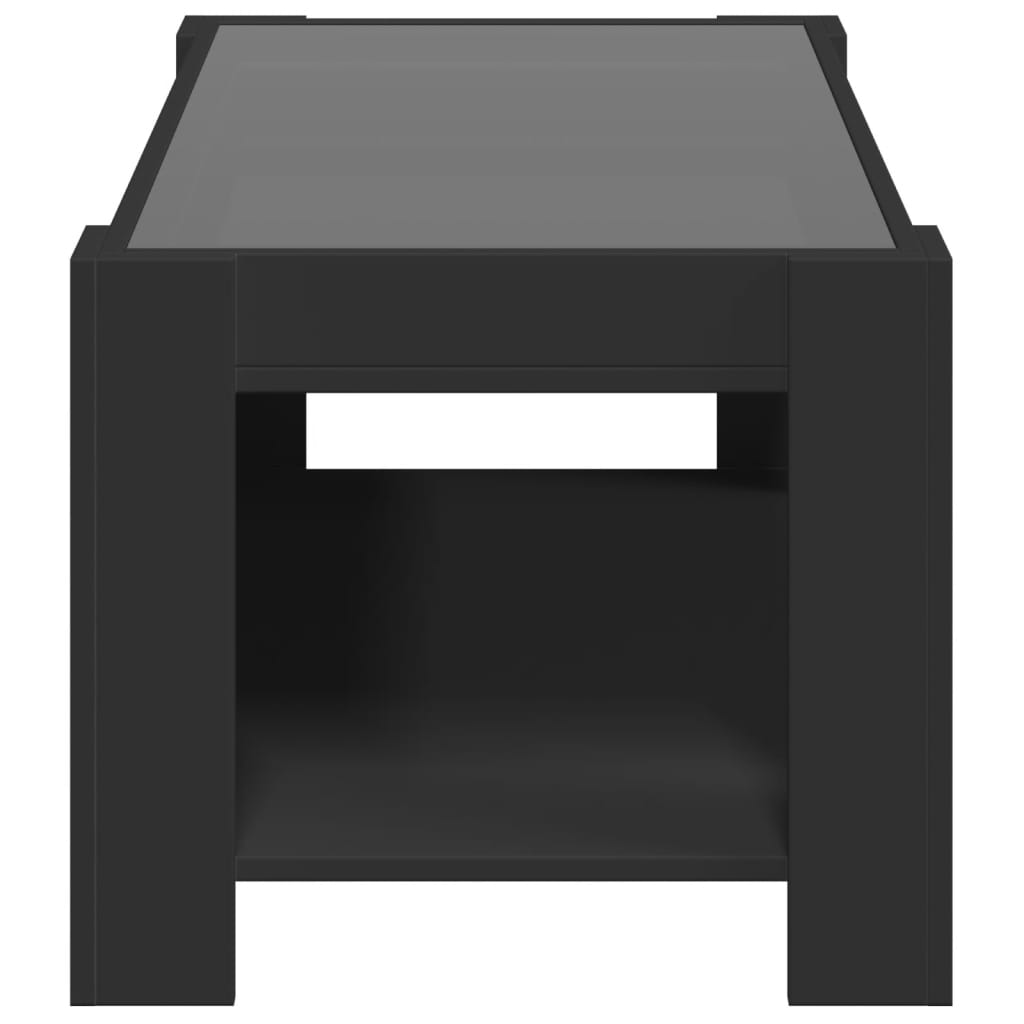 Table basse avec LED noir 93x53x45 cm bois d’ingénierie - Tables basses