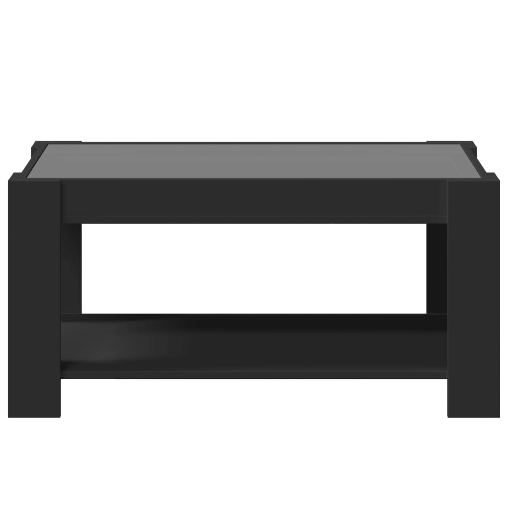 Table basse avec LED noir 93x53x45 cm bois d’ingénierie - Tables basses