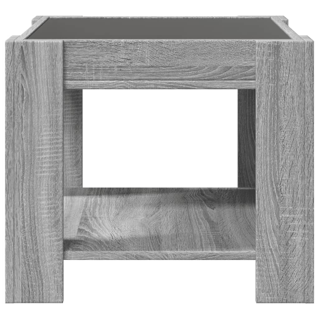 Table basse avec LED sonoma gris 53x53x45 cm bois d’ingénierie - Tables basses