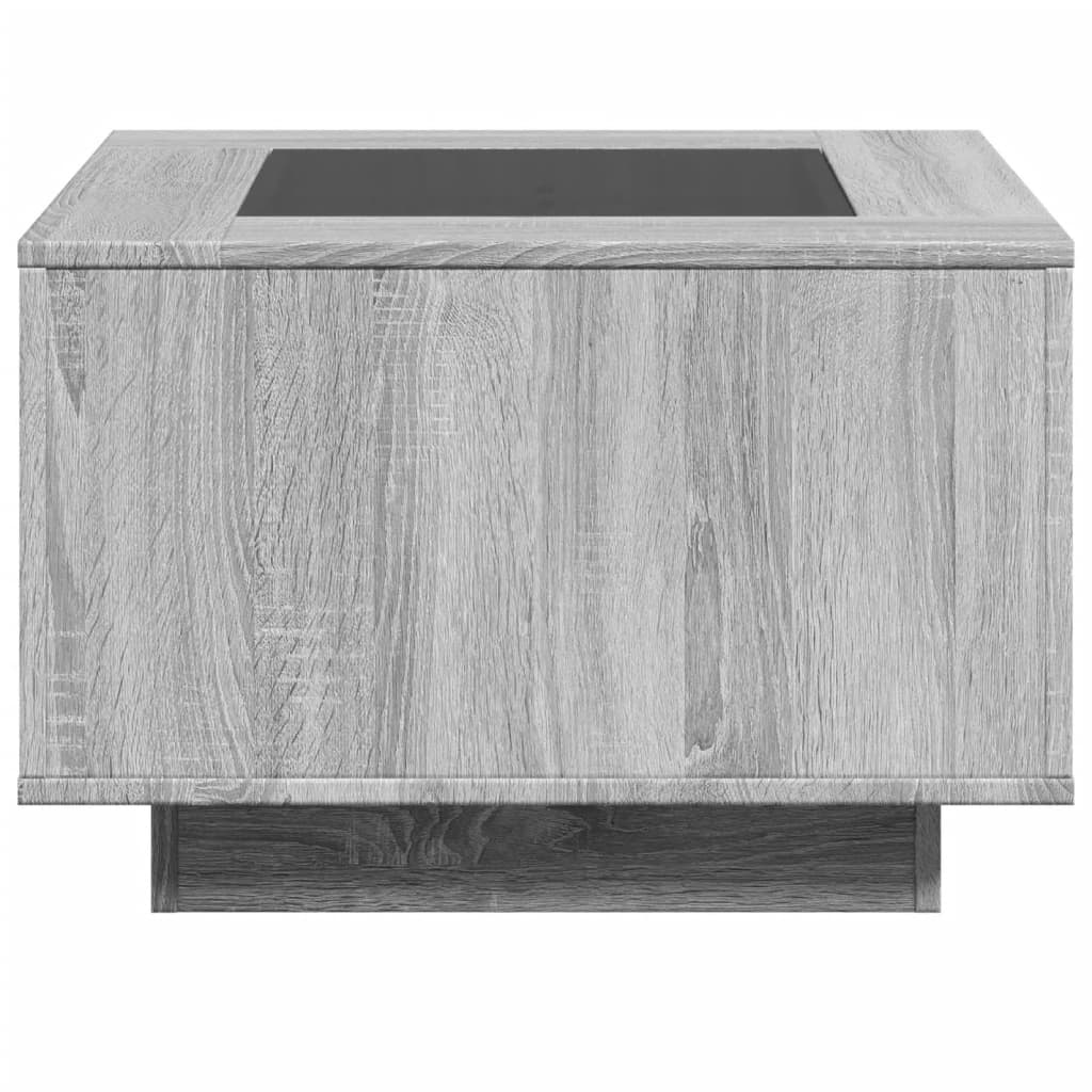 Table basse avec LED sonoma gris 60x60x40 cm bois d’ingénierie - Tables basses